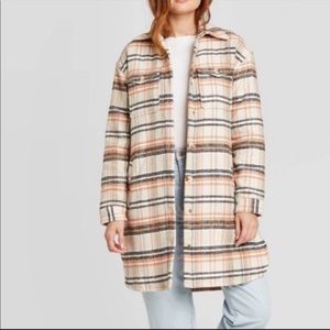Universal Thread muted orange/cream/black plaid jacket size 2X